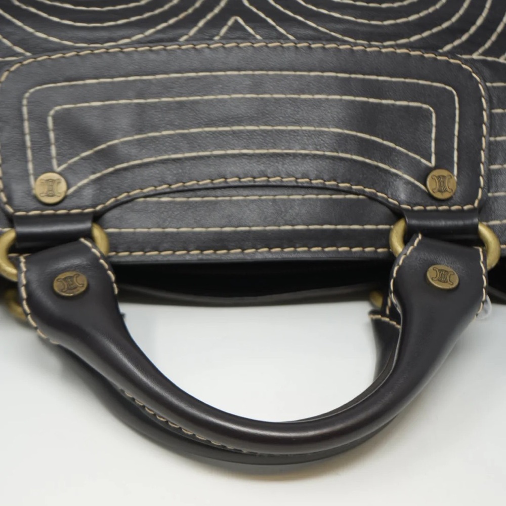 Celine Vintage Brown Leather Handbag - Picture 6 of 9